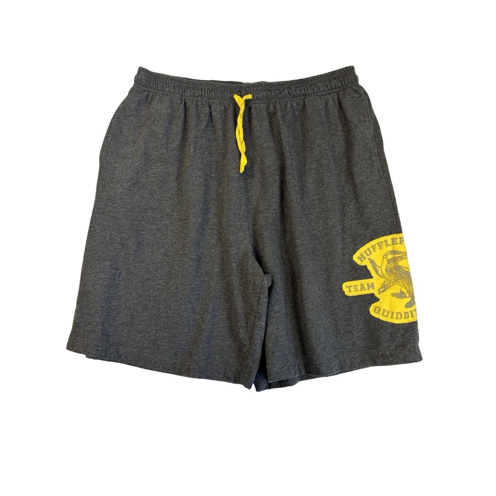 The wizarding World Of Harry Potter Men's XXL Gray Hufflepuff Shorts Athleisure